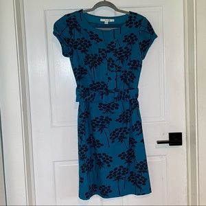 Boden Day/Night Floral Belted Teal Dress